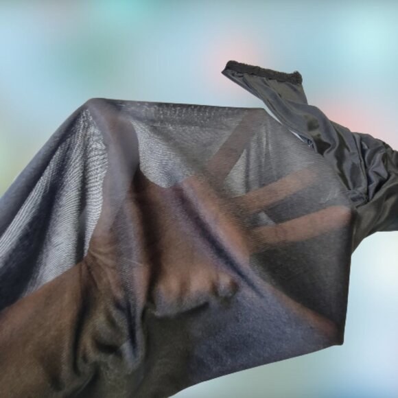 Sheer Black Pants Elastic Waist Wide Leg Long Black Pants - Size S, M - Picture 11 of 11